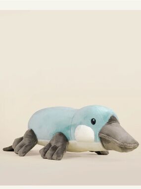 Bellzi Plush Platypus Pet Toy - Blue and Gray